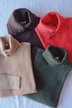 70's Rollneck Button Ribbed Sweater