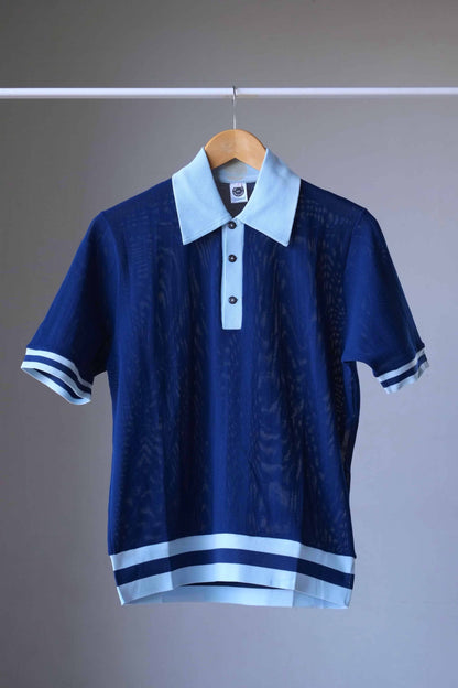 Rare 60's Men's Knit Top blue and navy blue