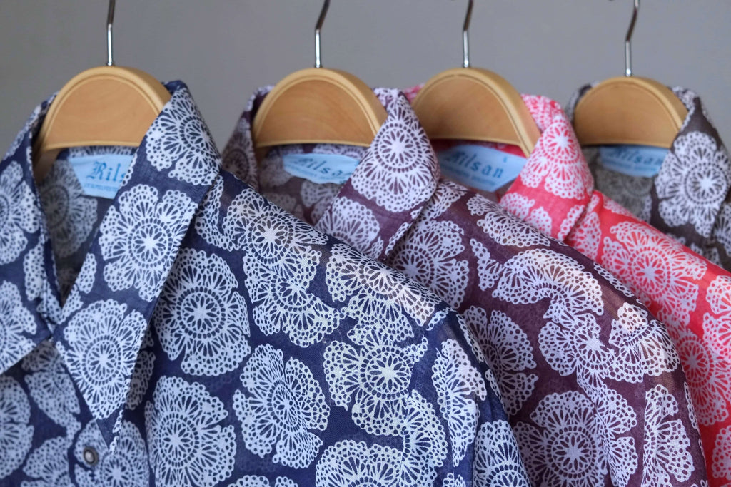 vintage flower print short sleeves 70s shirt