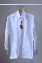 vintage see through white flower print 70s shirt