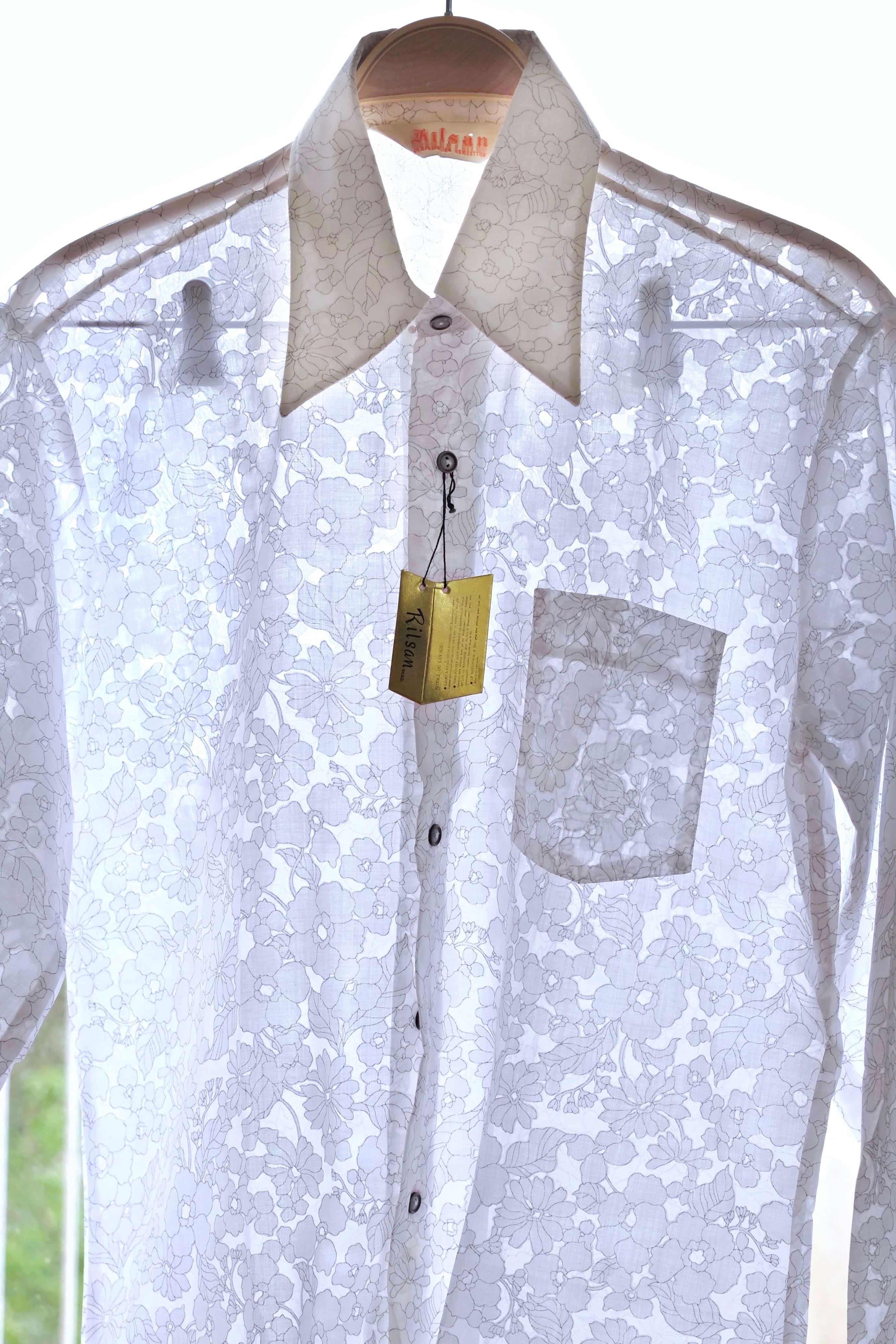 See through flower outlet shirt