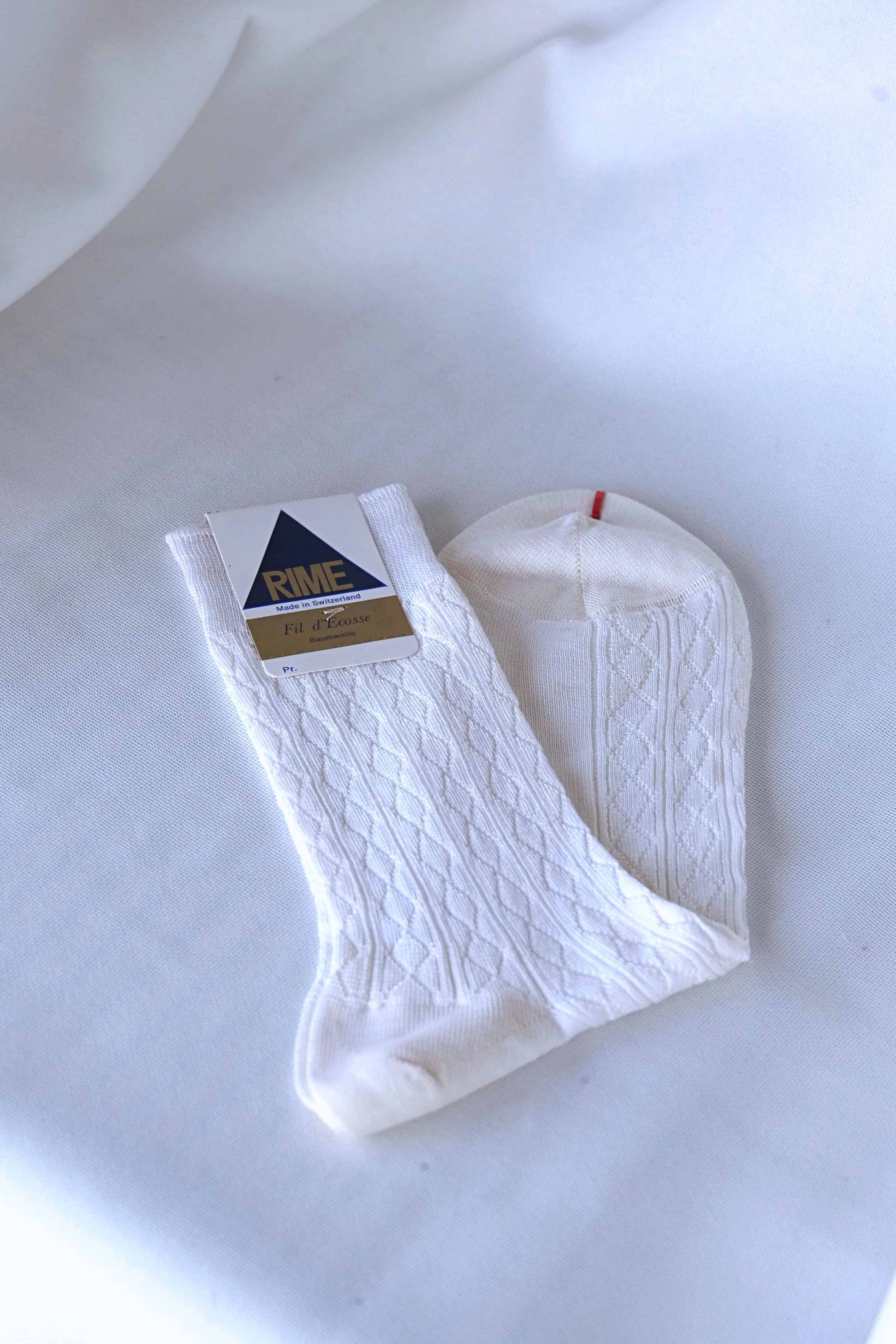 Mercerized Cotton Lisle Dress Socks white