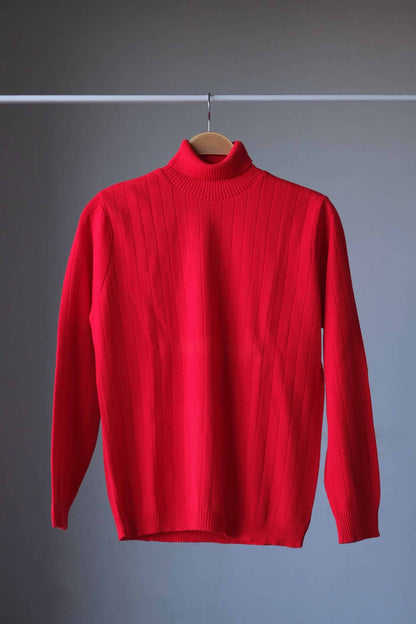 Vintage 70's Turtleneck Sweater red