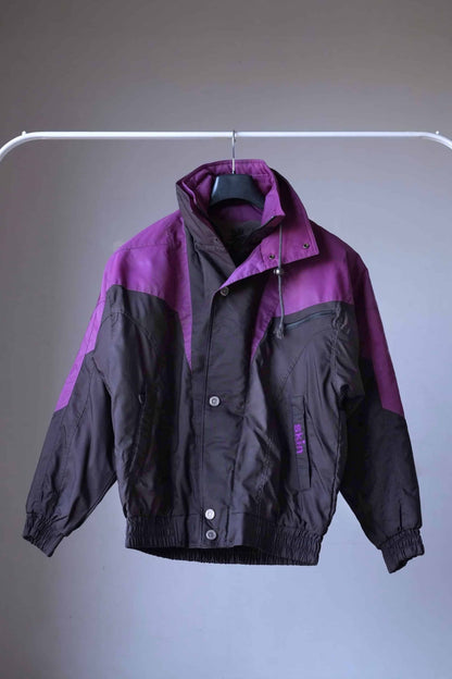 Vintage Men's 90's Ski Jacket black purple