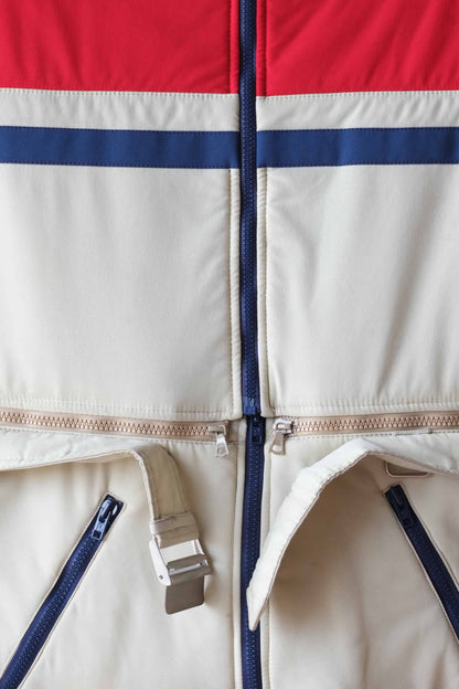 Close up view of thr front and waist zipper of SPORTALM Kitzbuhel Vintage 60's Men's Ski Suit