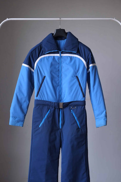 Vintage and Rare 60's Men's One-Piece Ski Suit blue navy