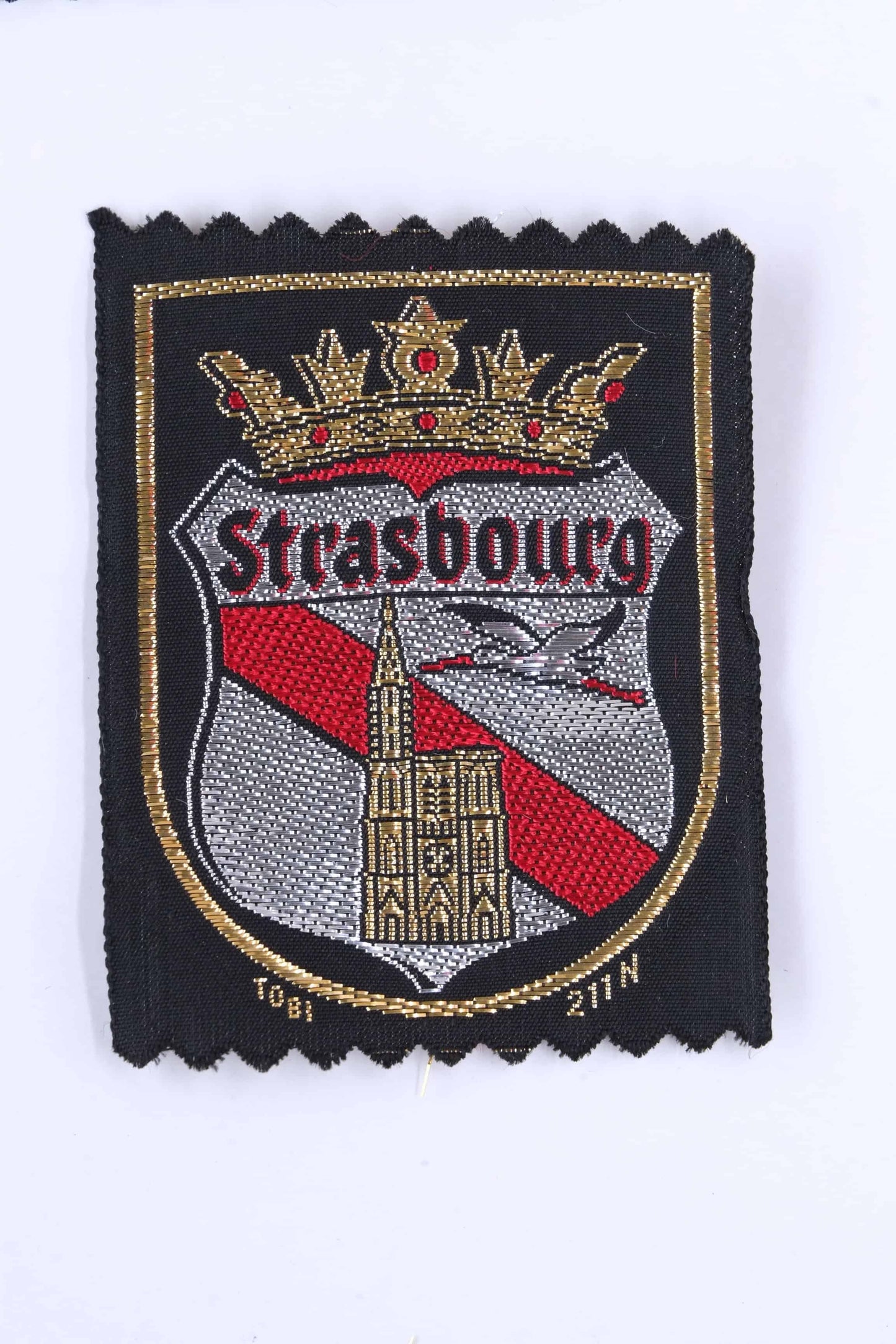 Vintage Strasbourg Coat of Arms Embroidered Patch