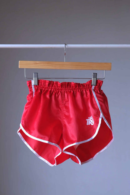 Vintage Satin 80's Jogging Shorts red