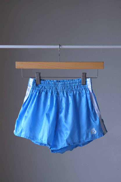 Vintage 80's Satin Jogging Shorts blue