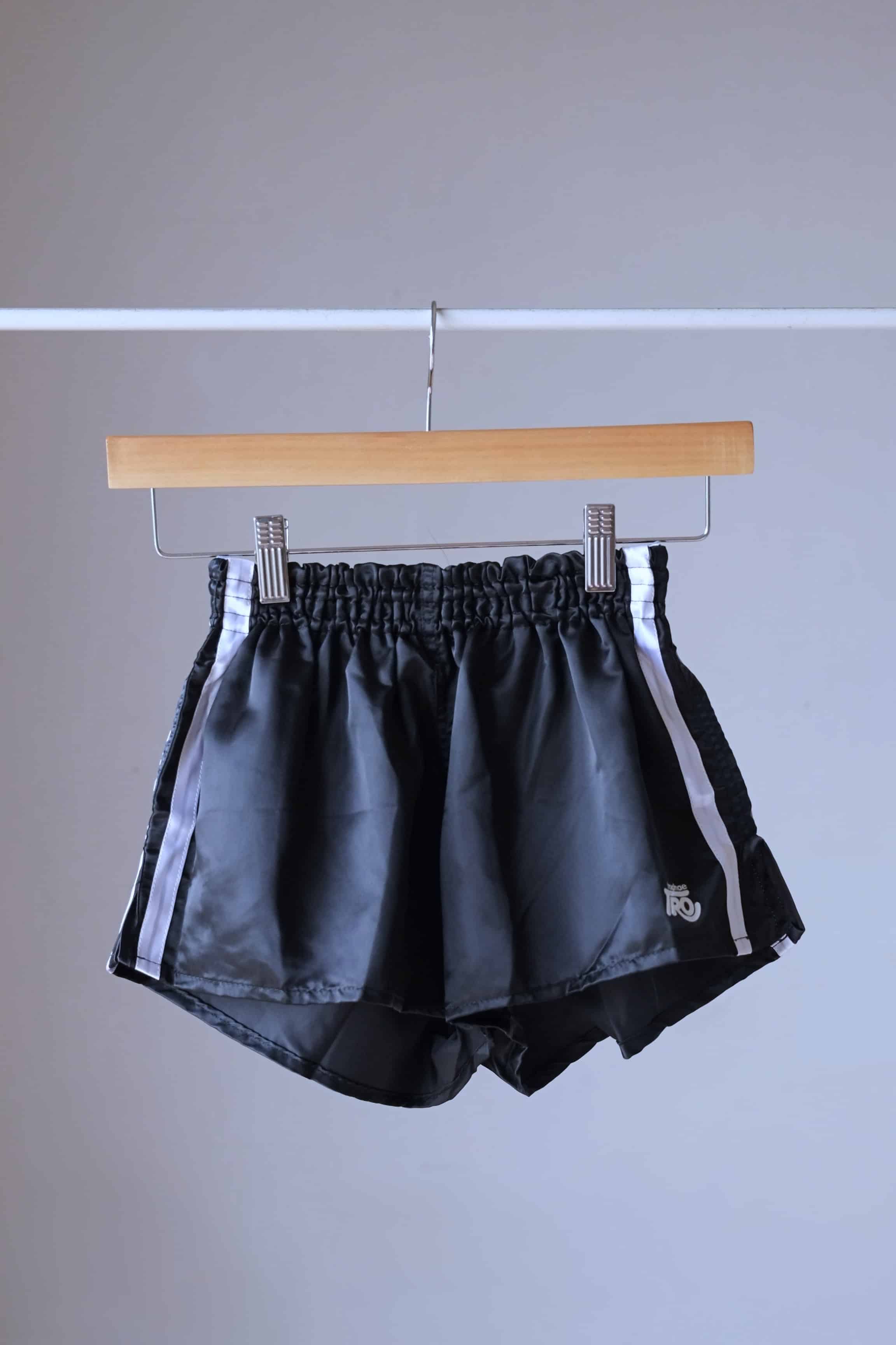 Vintage 80's Satin Jogging Shorts black