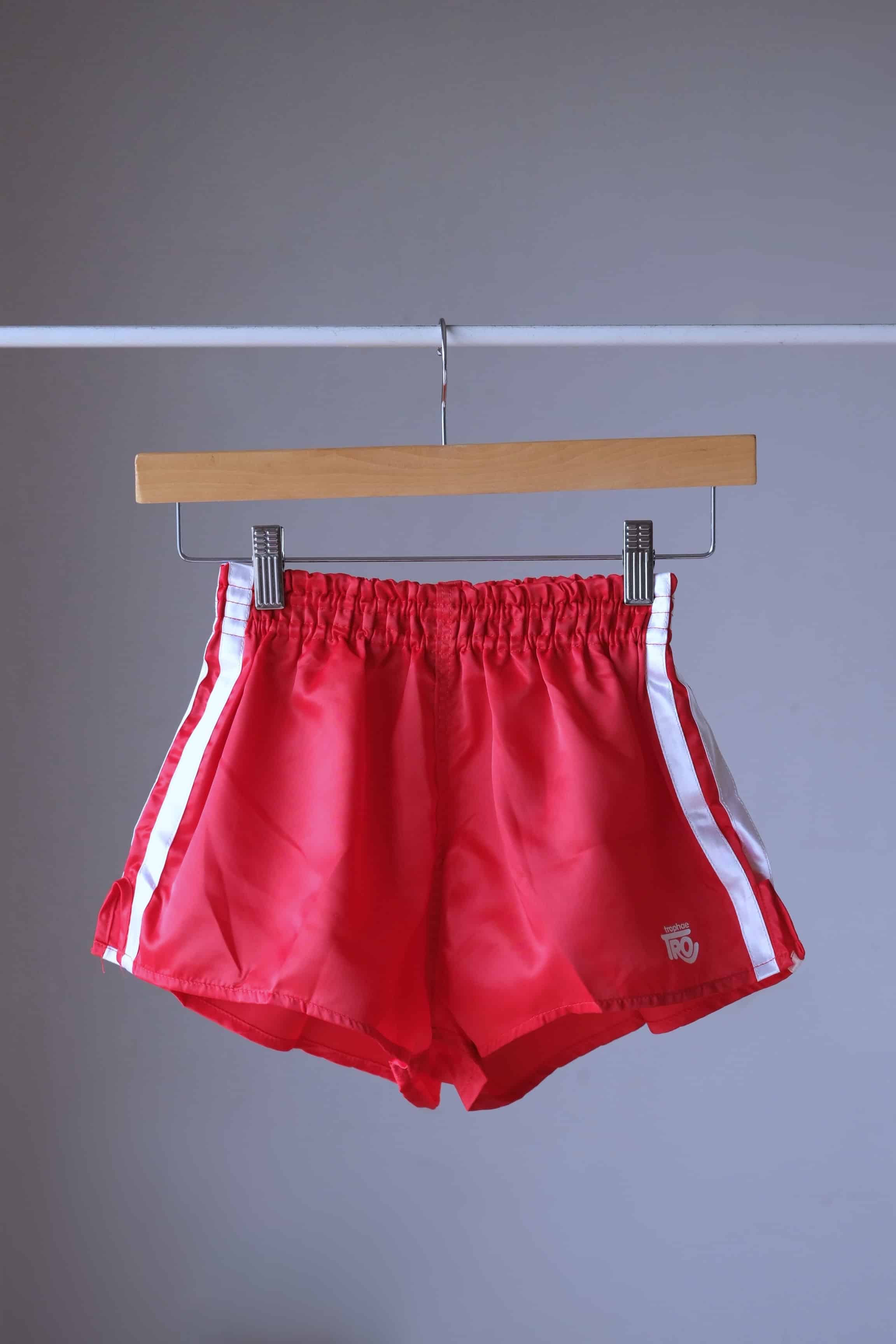 Red and white sale striped running shorts