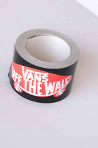 A roll of Vans Off The Wall logo adhesive tape, rare 2000s dealer promo with red skateboard logo against a white background.