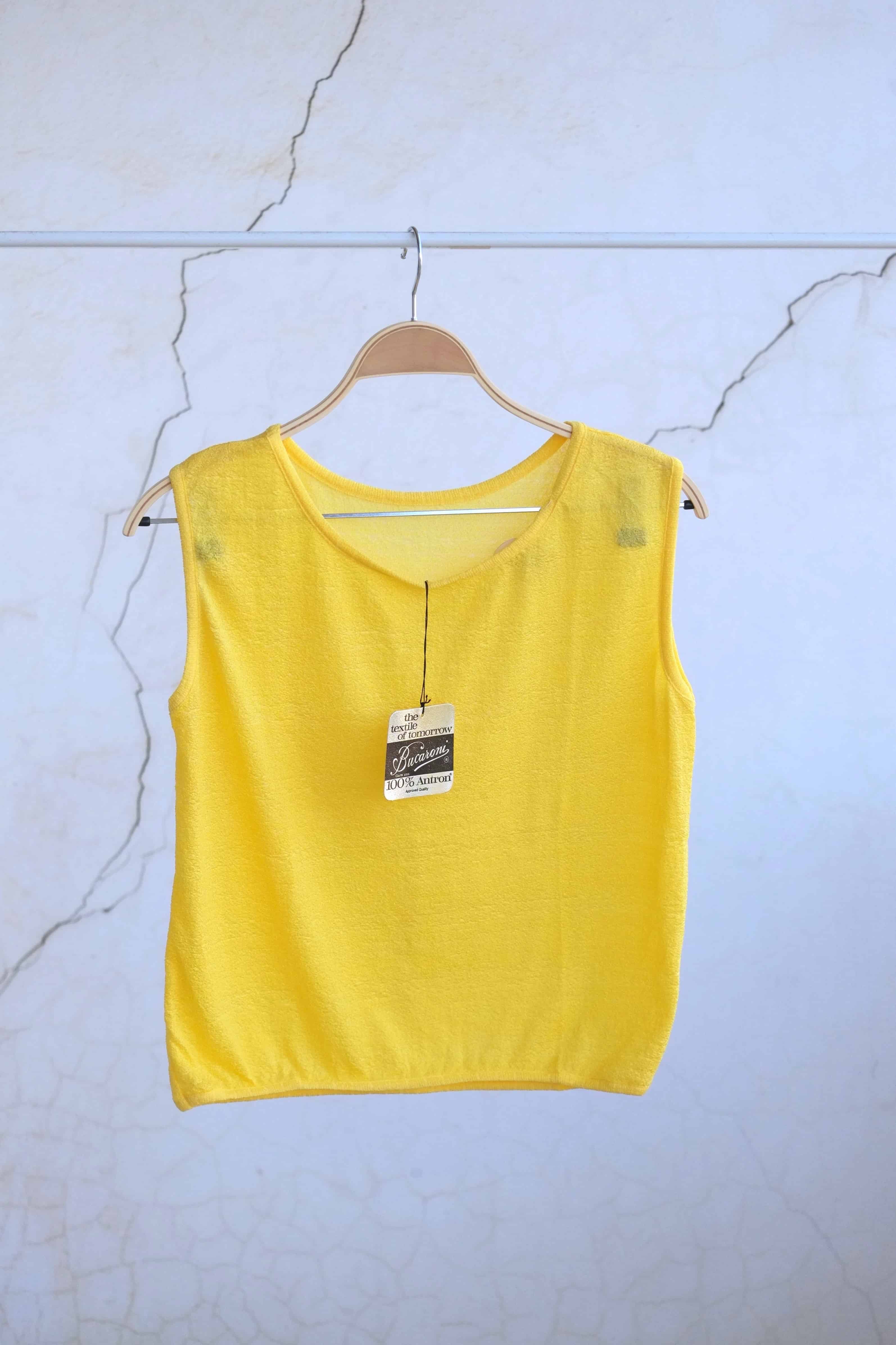 60's Sleeveless Mesh Top yellow