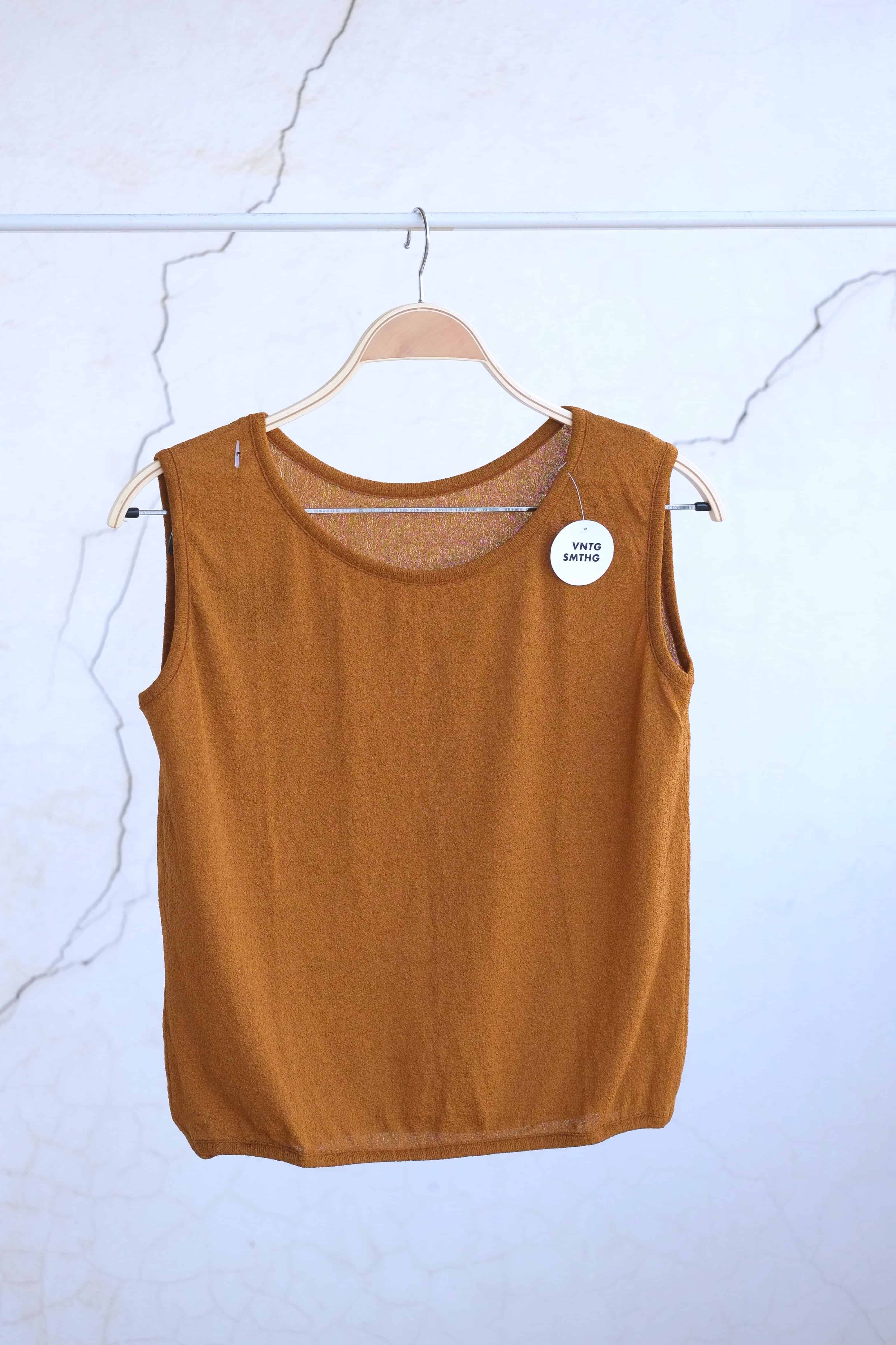 60's Sleeveless Mesh Top cinnamon