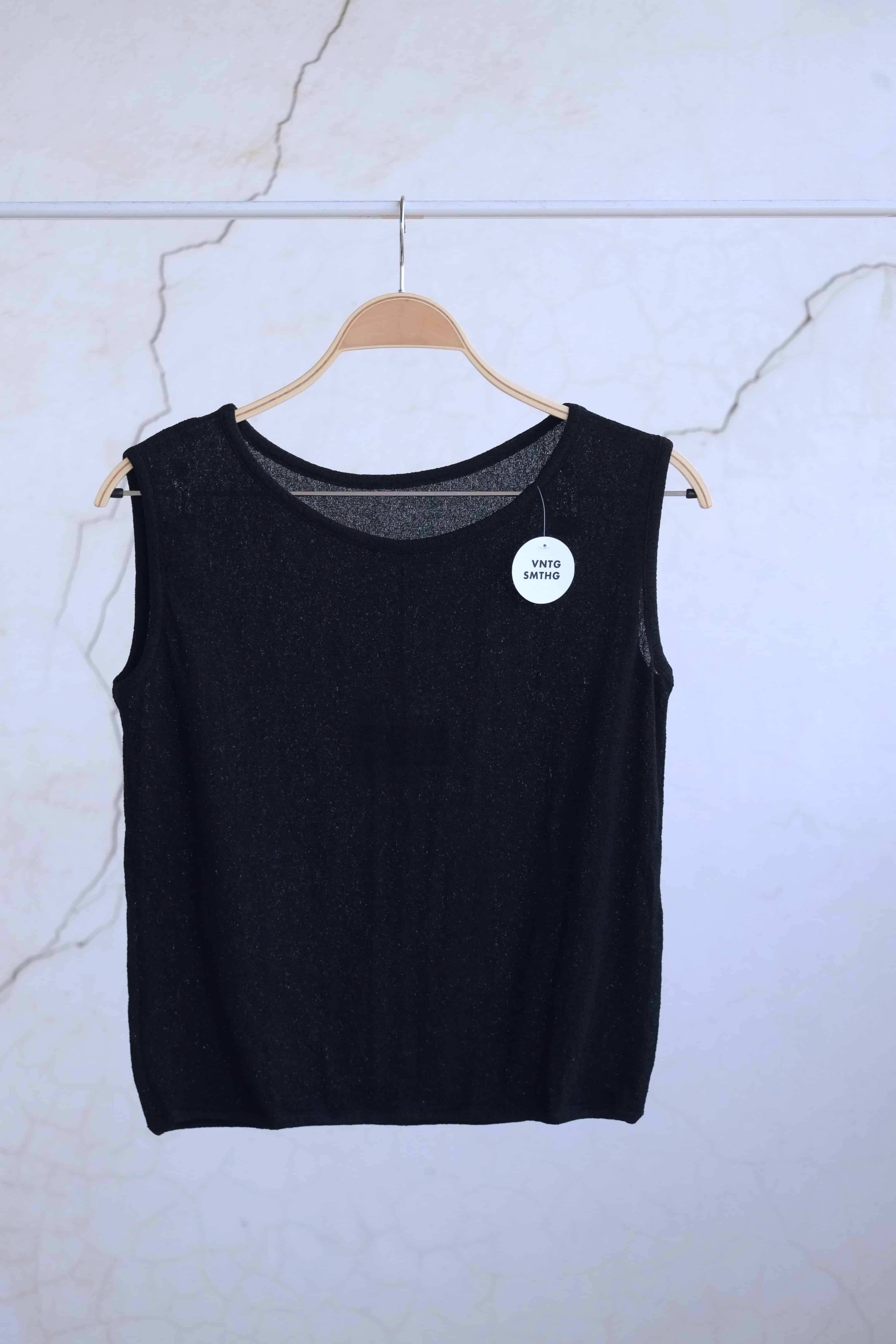 60's Sleeveless Mesh Top black