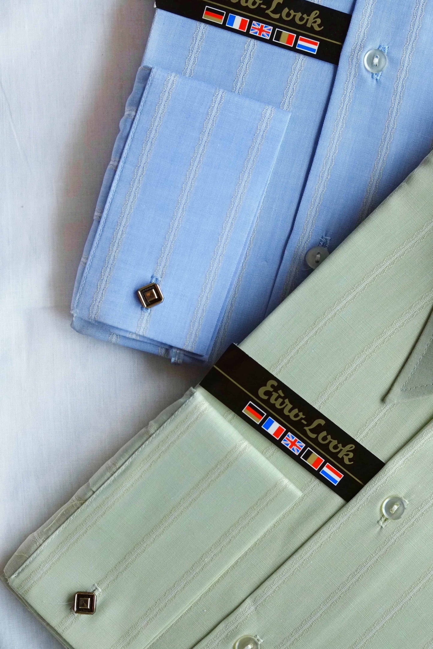 vintage 80s striped dress shirt cufflinks